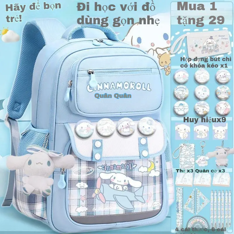 Cặp Sách Bé Gái, Thiết Kế Cinnamoroll Và Babycinnamoroll, Thích Hợp Cho Học Sinh Tiểu Học Lớp 3 Đến Lớp 6, Ba Lô Cho Bé Gái, Dung Tích Lớn, Giảm sức nặng, Bảo Vệ Cột Sống, Bao Gồm Bộ Đồ Sang Trọng Học Tập 29 Mảnh, [Được Gửi Qua Bưu Chính]