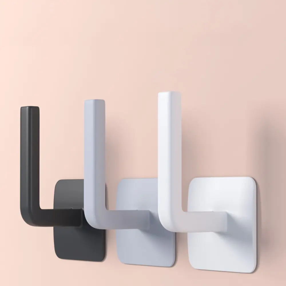 2pcs/pack Multi-functional L-shape Non-perforated Strong Hooks for Kitchen, Bathroom, Bedroom – Ideal for Bathroom Shelves and Shoe Storage