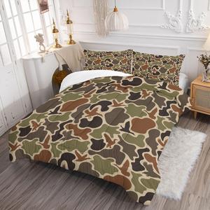 Camouflage Print Comforter Set, 2/3 Counts/set Soft and Comfortable Bedding Set, Room Accessories Includes 1 Quilted Quilt and 1/2 Pillowcase without Filler, Decorative Bedding for Family Bedroom, Durable Bedding Set