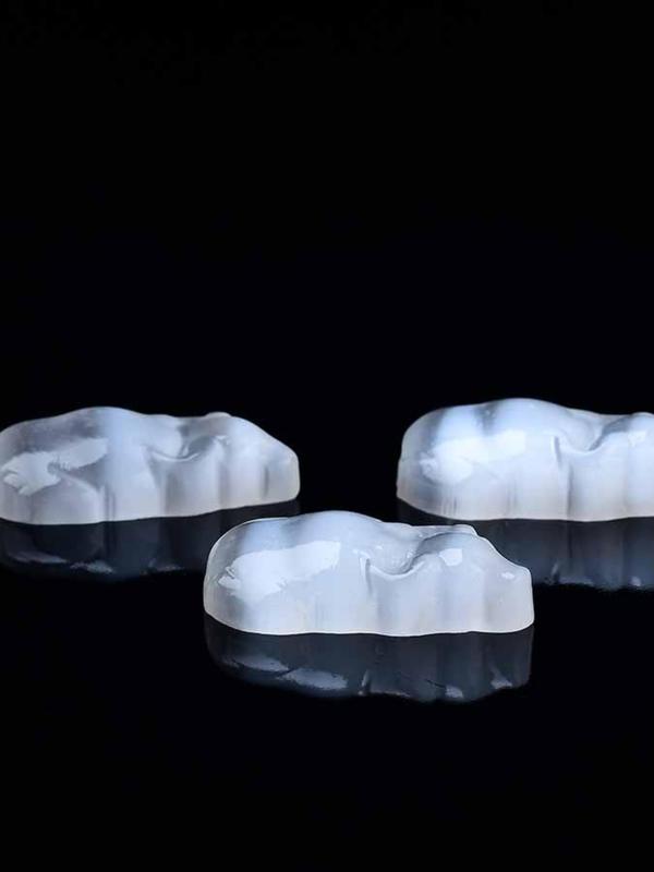Natural White Sculpture, 3 Counts/set Mini Stone Crafts, Handmade Healing Stone Ornaments 5
