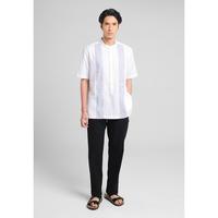 Gambar MANZONE - Kemeja Koko Lengan Pendek Pria Mersad Comfort Fit - White - S, White dari Manzone Store Kab. Pemalang 3 Tokopedia