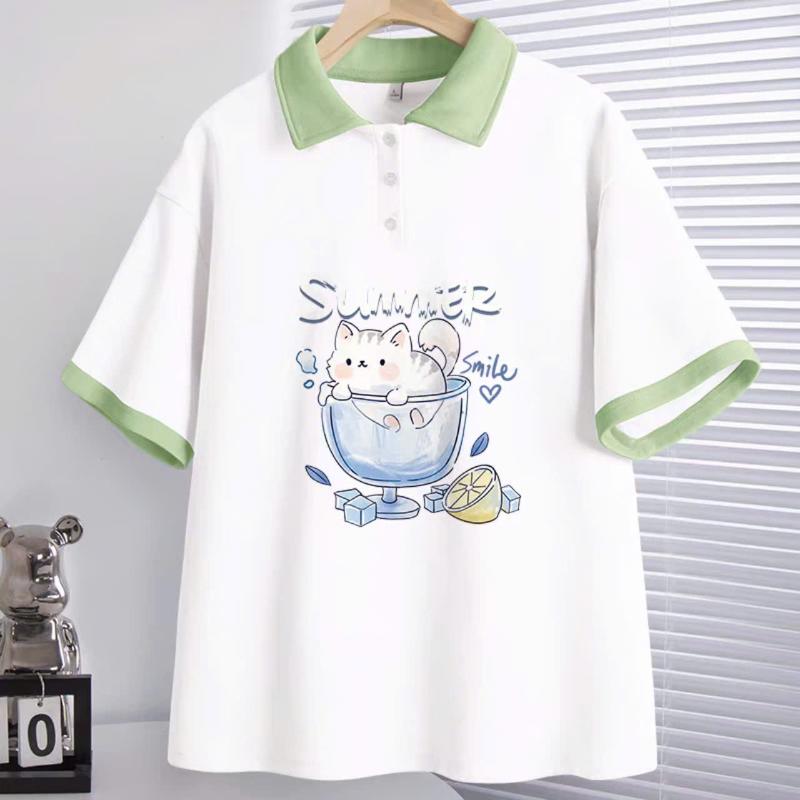 Áo polo bé gái 08098 phom thụng ,chất cotton , đủ size từ 9 đến 65kg 1