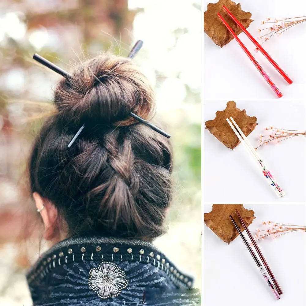 Retro Style Women Natural wood  Styling Tools Hair Care Hair Stick Hairpin Chopstick  Hair Accessories