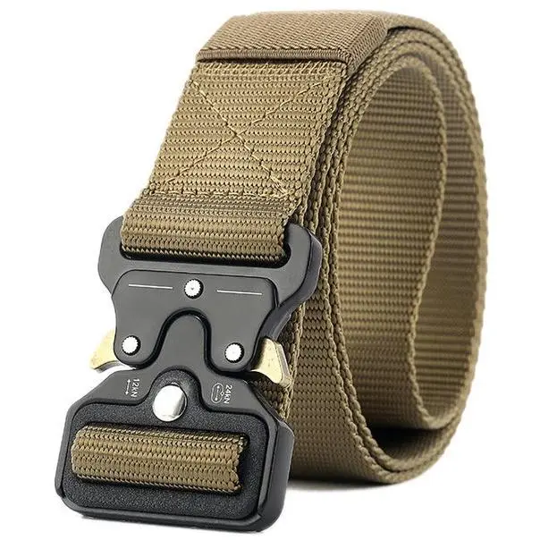120cm New Belt Men's Adjustable Heavy Military Belt for Men Outdoor Nylon Buckle Belt, Student Military Training Work Pants Belt