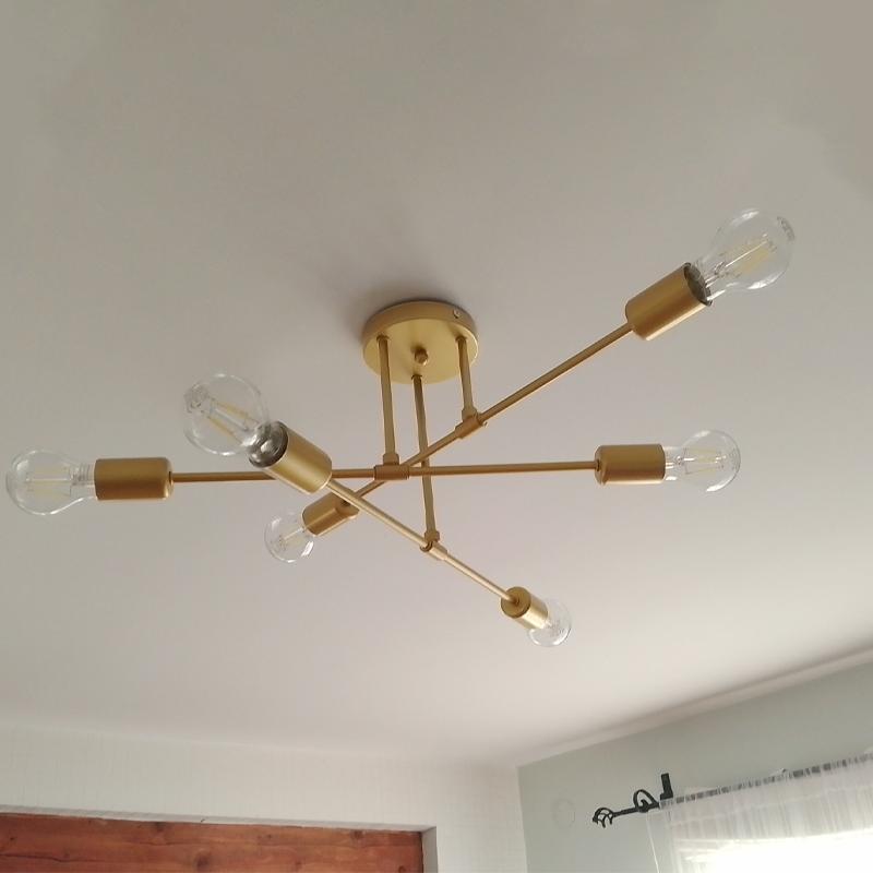 Modern Minimalist 6-head Ceiling Light, Creative Home Decorative Light Compatible with E26/E27 Bulbs, Fashionable Ceiling Lights for Bedroom & Living Space 3