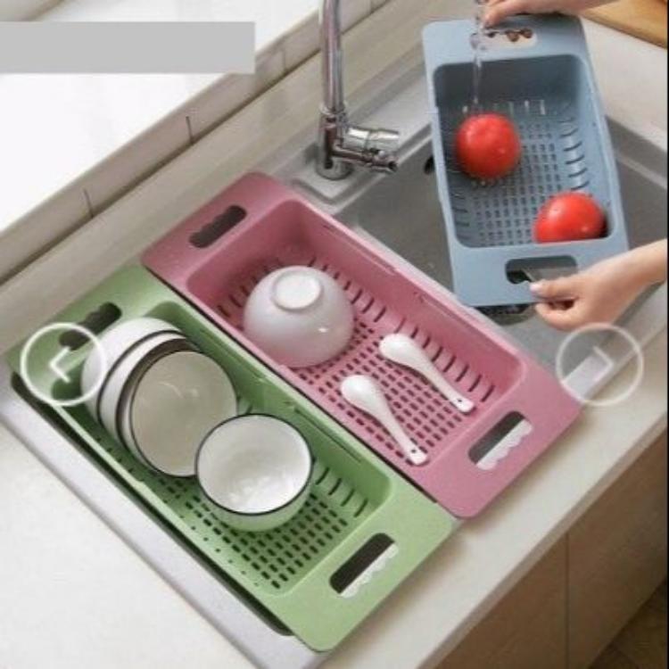 Rổ gác bồn rửa bát đa năng gấp gọn, khay gác bồn rửa bát, NGẪU NHIÊN MÀU