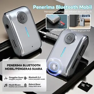 LENYES LR207 Bluetooth Receiver Aux 3.5mm Wireless Adapter 5.3 Alat Bluetooth Salon Speaker Audio Mobil Mp3 Player With Mic