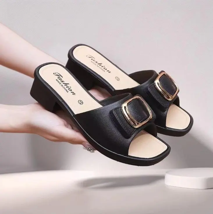 Dép Lê Đế Dày Chống Trượt, Dành Cho Nữ, Thời Trang, Tapak Tinggi Và Tebal DéP Sandal Nhung Cao Su Đồng GiàY Shoes