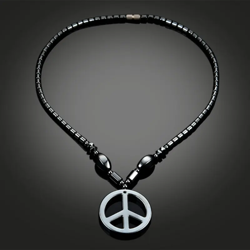 Healing for Health Necklace Magnetic Therapy Geometric Pendant Hematite Necklace
