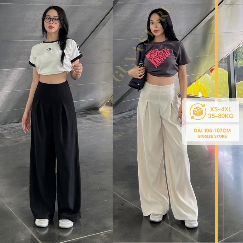 Quần tây ống sớ nữ big size form ôm gọn bụng dáng dài 105-107cm dành cho 1m7. Ong Nhung Pants