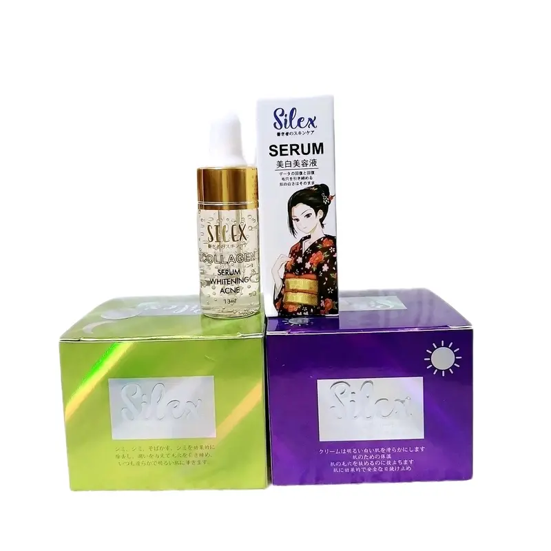 ( Có tách lẽ ) Combo kem face ngày và đêm bột tảo biển + serum silex Nhật Bản hỗ trợ chăm sóc da mặt' Skincare 1