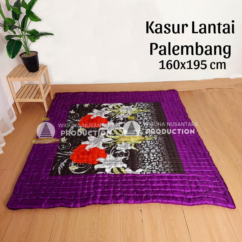 Product Introduction of Kasur Lantai Palembang 160 x 195 cm Muat 3 Orang Furniture Katun Lembut King Size Ramah Untuk Kulit Purple 2