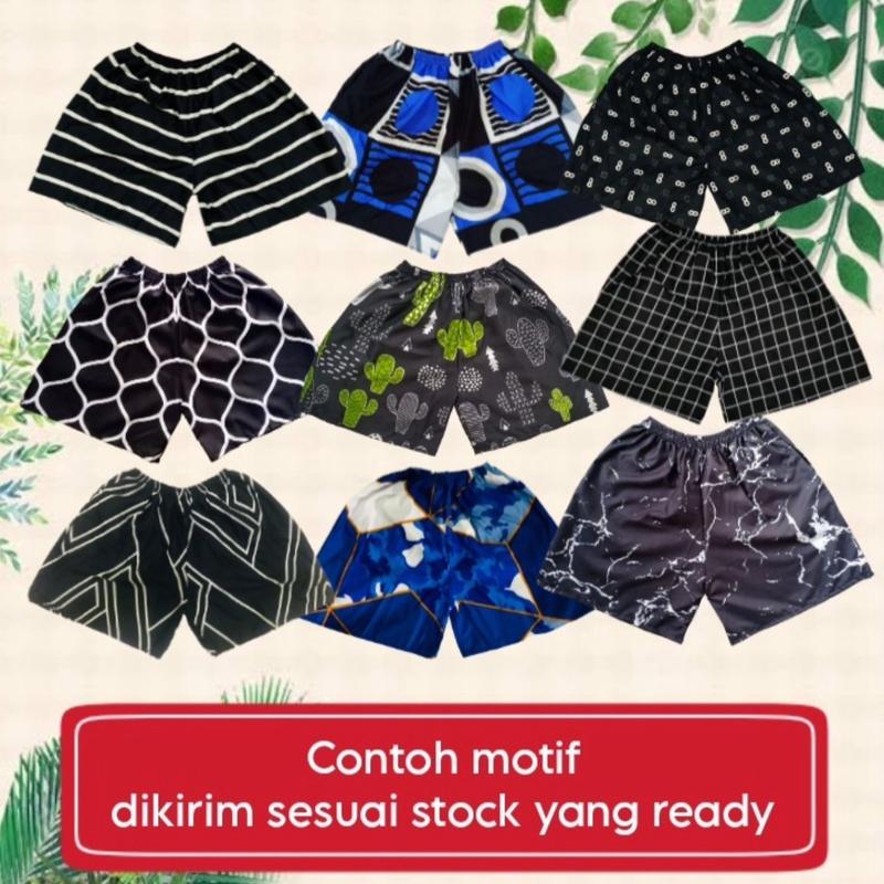 (PROMO 5PCS) Celana Pendek Boxer Dewasa Unisex Pria Wanita motif Katun shorts  Santai Surfing Distro 4