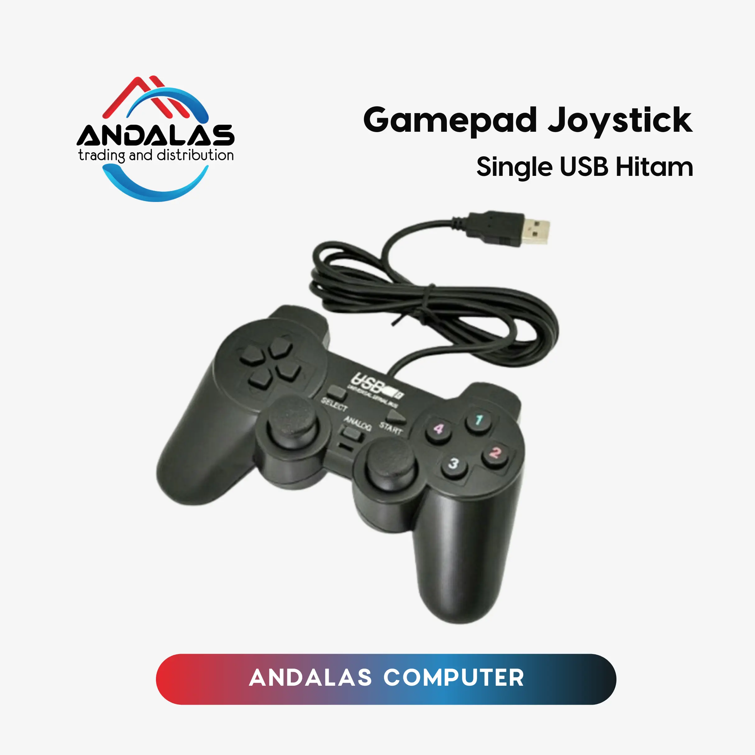 gamepad Joystick Single USB Hitam accessories game komputer