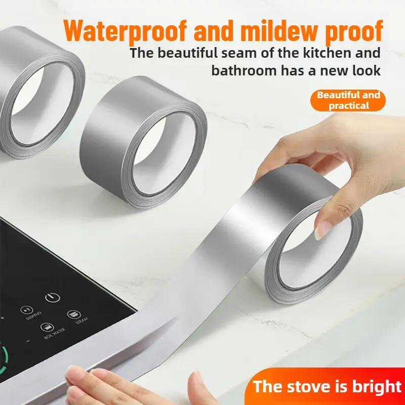Aluminum foil tape, kitchen waterproof and oil-proof sticker, countertop sink, mildew-proof and high temperature-resistant stove, aluminum foil beautiful seam sticker