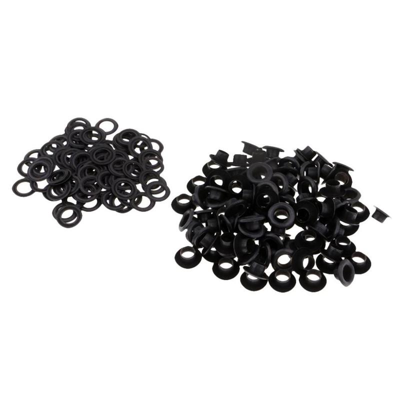 Mắt Chốt Kim Loại, 100 Cặp, Có Vòng Đệm Và Máy Giặt, Màu Bạc / Đen 5