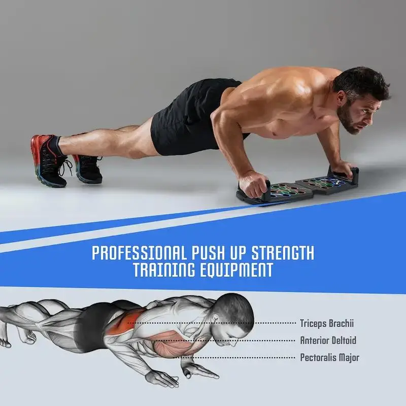 Push Up Board, 1 Set Foldable Pushup Stand, Non-slip Push Up Bar, Home Fitness Equipment, Exercise Equipment, Fitness Accessories 6