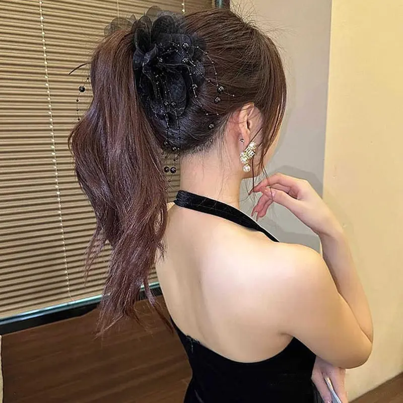 Kẹp Tóc Cá Mập Tóc, Phong Cách Cổ Điển Hàn Quốc, Tua Rua Hoa Bướm Cổ Tích Cỡ Lớn, Phụ Kiện Tóc phồng, Phụ Kiện Đội Đầu, Sang Trọng Và Dễ Phối Đồ 4