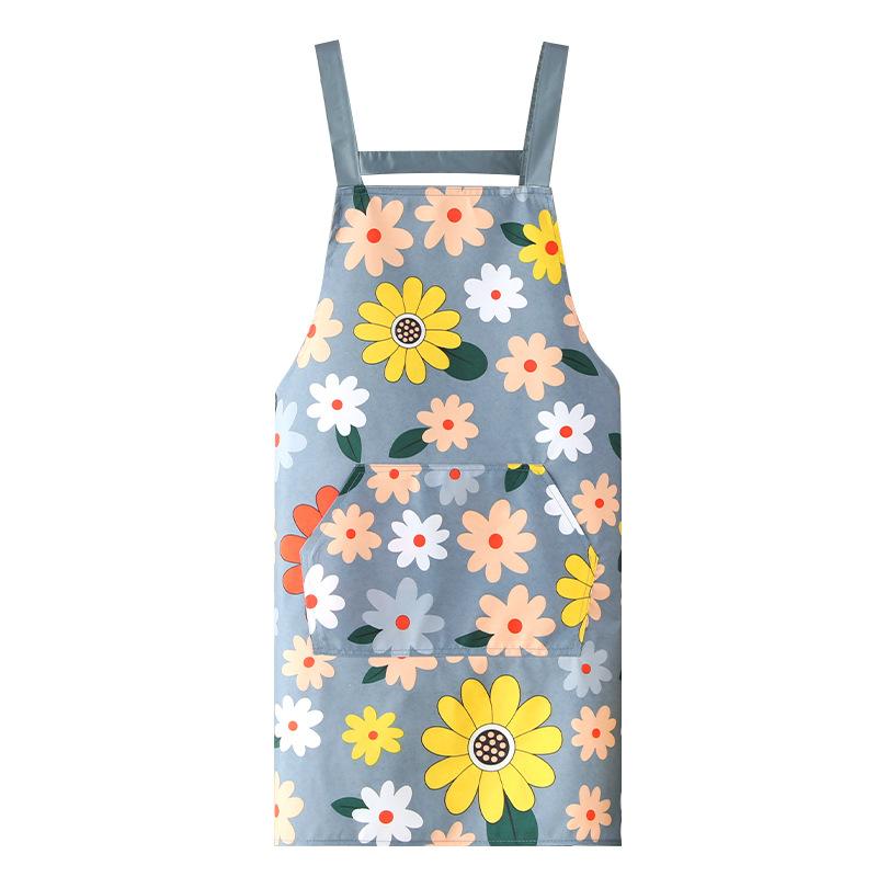 Waterproof Apron Home Kitchen New Work Women's Oil-Proof Cute Japanese Style Fashion Apron Strap 4