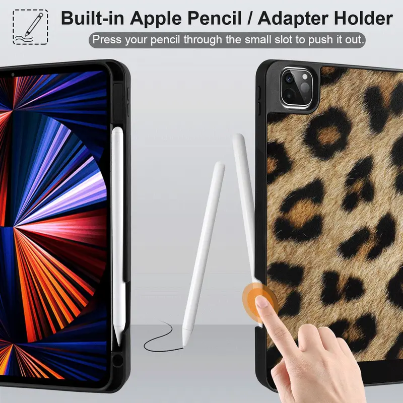 Fashion Leopard-pattern Tablet Case, 1 Count Soft TPU Tablet Protective Cover, Tablet Protector for iPad Air 4/5 9/8/7th M2 M4 2018/2019/2020/2021/2022/2023/2024 3