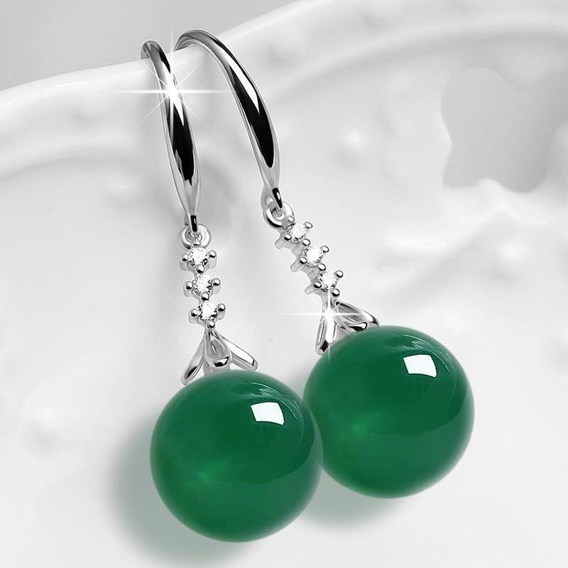 Product Introduction of Hoa Tai Jasper Màu Xanh Lá Cây Hetian, Thời Trang Dài, Mạ Bạch Kim, Hoa Tai, Nữ, Hợp Xu hướng, Người Ảnh Hưởng Trực Tuyến Duyên Dáng, Hàng Mới Về Women 0