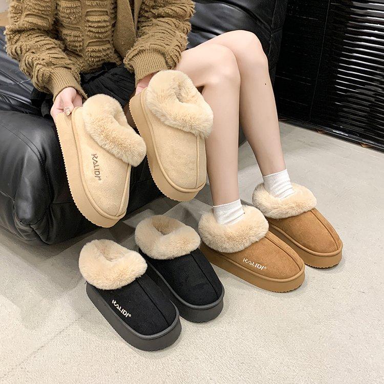 Product Introduction of Women's Cotton-Padded Shoes Winter 2024 New Popular Home Warm Velvet Cotton Slippers Non-Slip Simple Advanced Snow Fashionable Boots 1