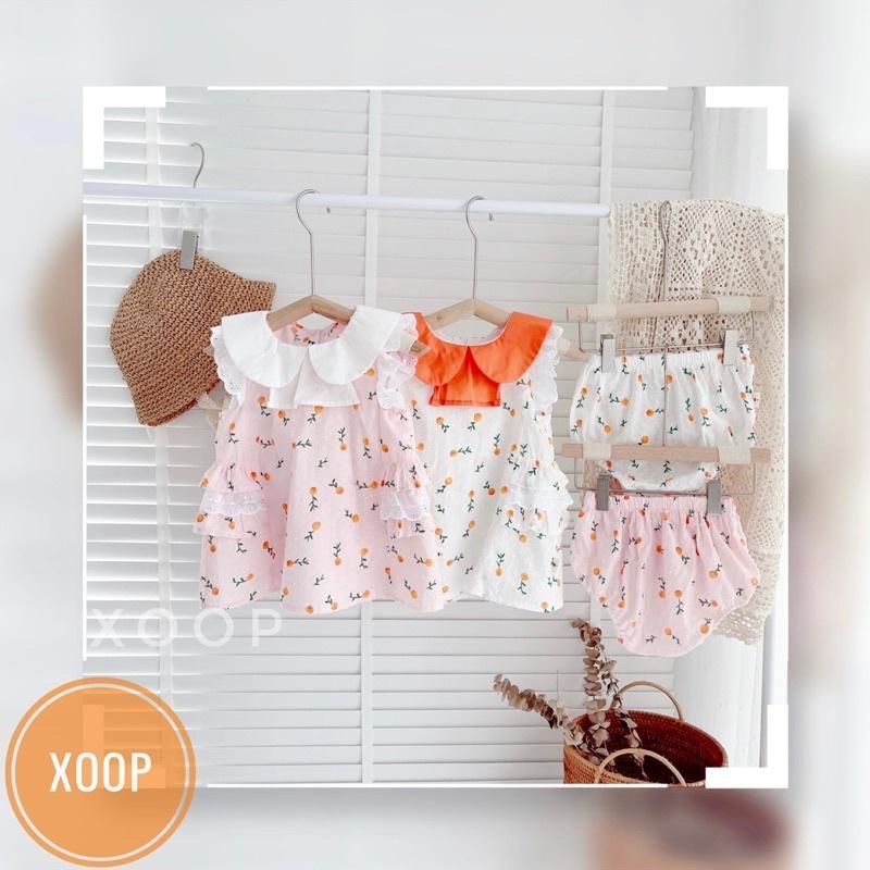 (8-18kg) Bộ cộc chip quả cam chất thô hạt nảy phối ren hông cho bé gái Shop Phúc Yến