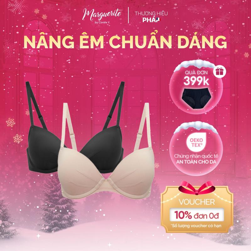 Combo 2 áo ngực nữ nâng vừa không gọng êm nhẹ chuẩn an toàn quốc tế OEKO-TEX | Corèle Pháp 21144