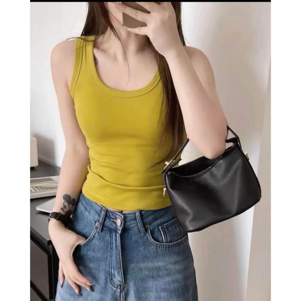 (Dáng dài) Áo 3 Lỗ thun cotton QC  có lót đệm