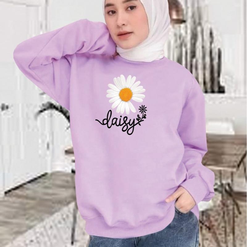Product Introduction of Kaos Wanita Lengan Panjang / Atasan Cewek  Babyterry Flowers Sablon 2
