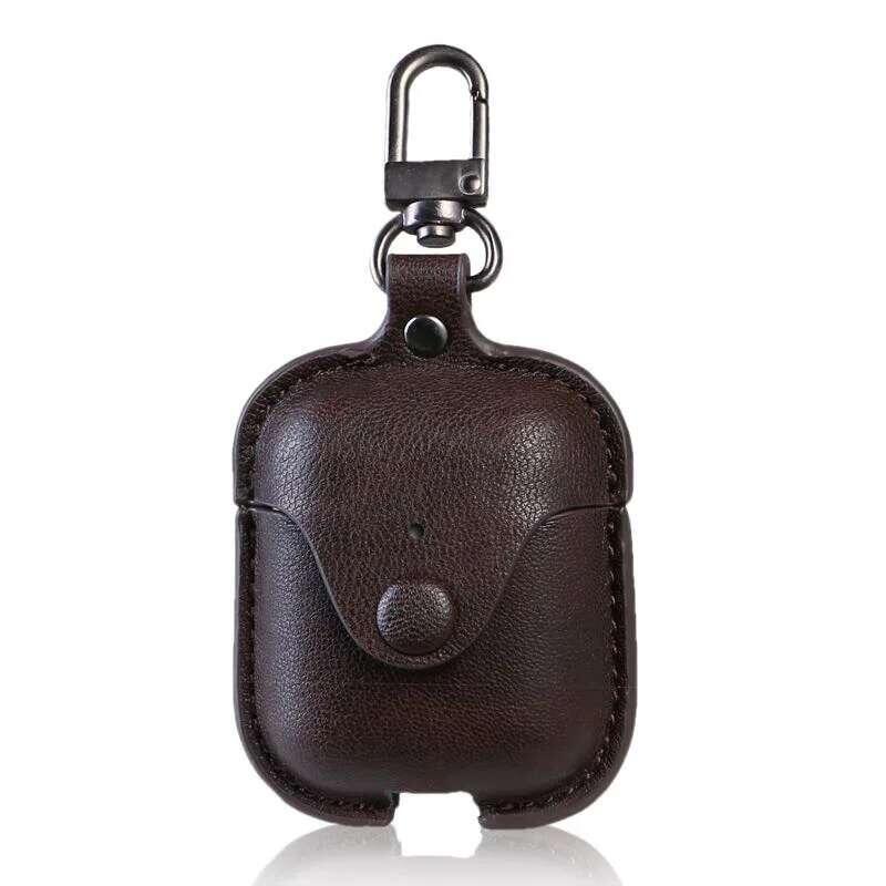 Product Introduction of PU Leather Bluetooth Earphone Case Protective Cover for  1 2 3 Cases Charging Box with Hooks 26