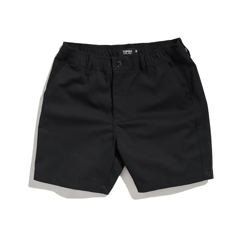 Quần Short Kaki Basic Chun Kéo Khóa Vải Kaki Cá Sấu, Co Giãn Thoải Mái, Trẻ Trung Nam Menswear Có Túi Kem Kem 1