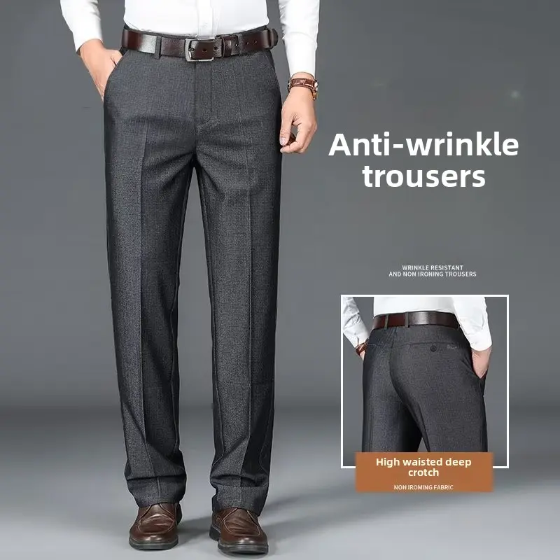Men's Business Dress Pants - Stretch Slim Fit Formal Trousers for Office Wear |   Comfortable & Lightweight for Summer |   Classic Straight Cut Design |   Perfect for Dad & Professionals