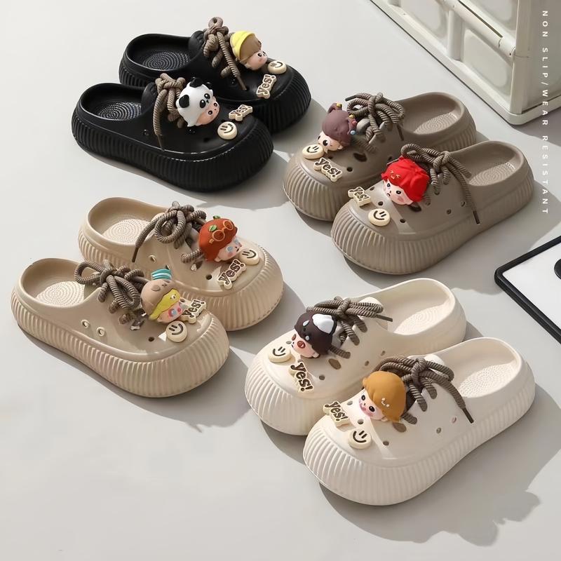 Dép sục nữ buộc dây Eva đế 5cm kèm sticker dễ thương (Chuẩn size) Shoes GiàY DéP