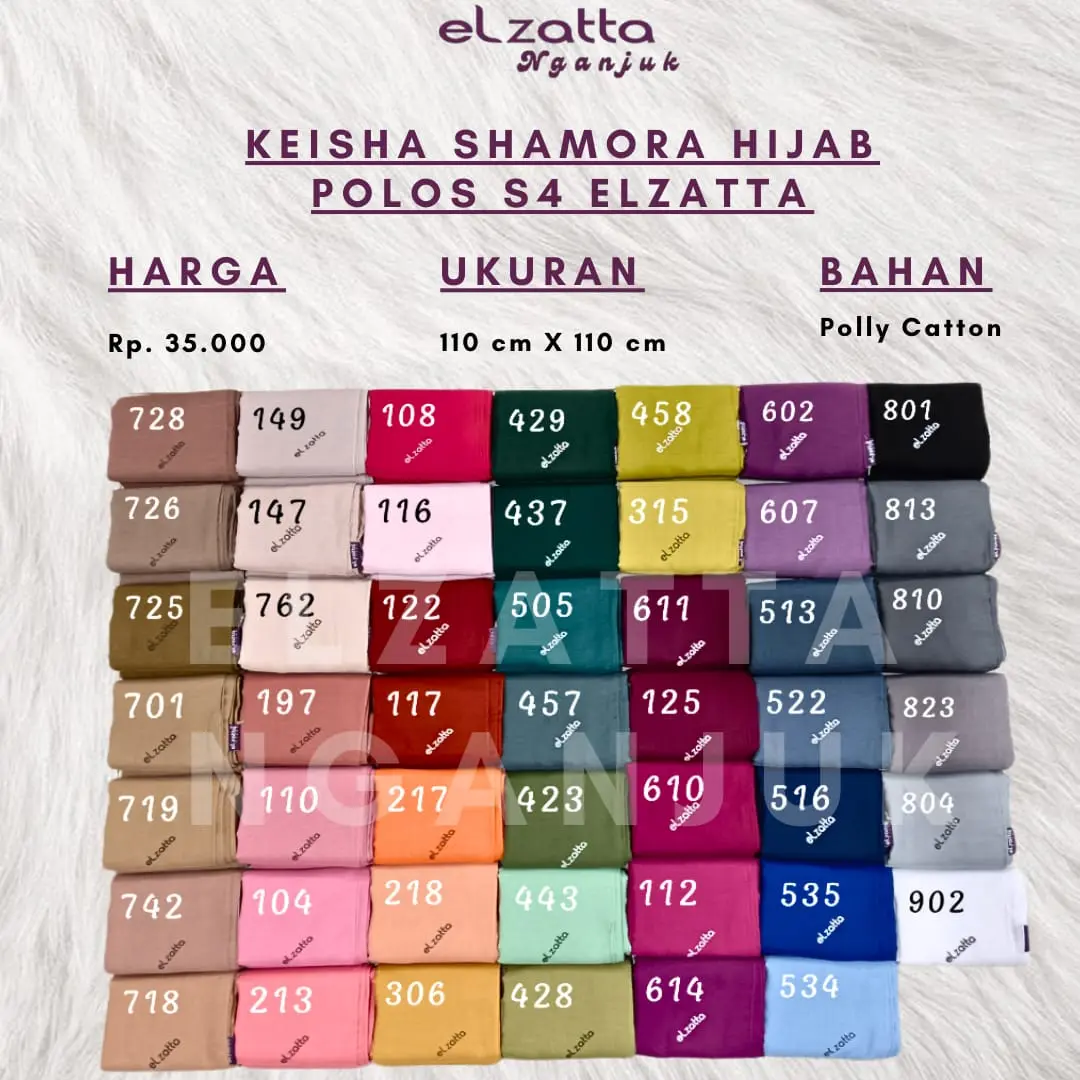 ELZATTA HIJAB KEISHA SHAMORA / HIJAB SEGIEMPAT POLOS TERLARIS / HIJAB SEGIEMPAT TERMURAH