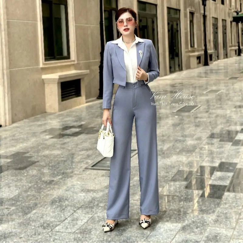 (Bán chạy) VANIHOUSE vest công sở TJ81 áo Vest quần suông Nữ Women Top 5