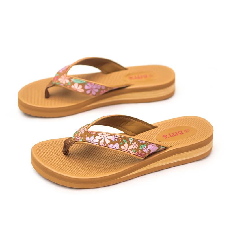 DÉP KẸP XỐP NỮ BITI'S XỎ NGÓN ĐẾ THẤP THỜI TRANG DXW203300 (ĐEN + NÂU) - BITIS