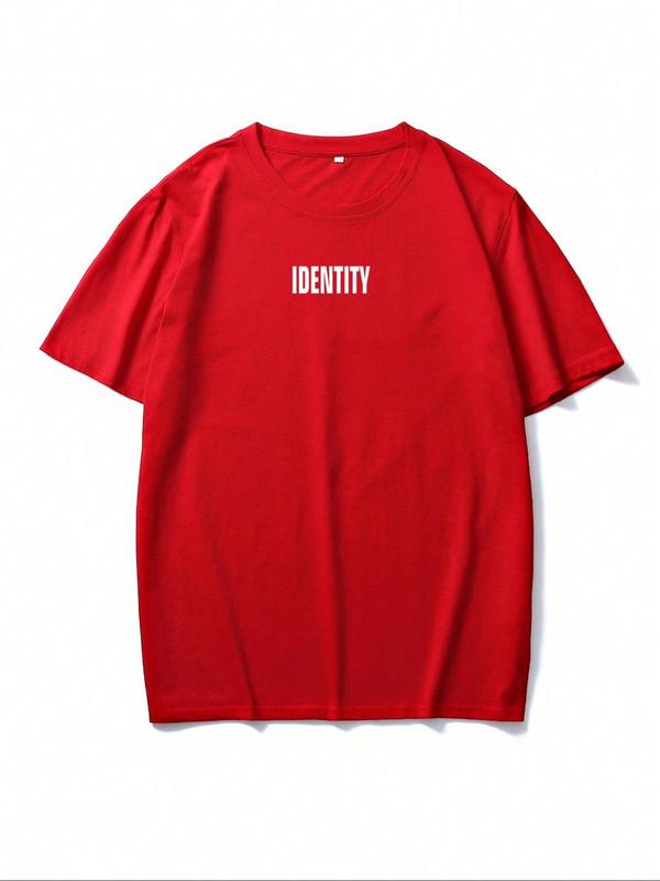 Men's Letter & Eagle Print Drop Shoulder Sleep Tee, Regular Fit Casual Round Neck Short Sleeve Sleep Top, Men's Sleepwear for Indoor Wear 1