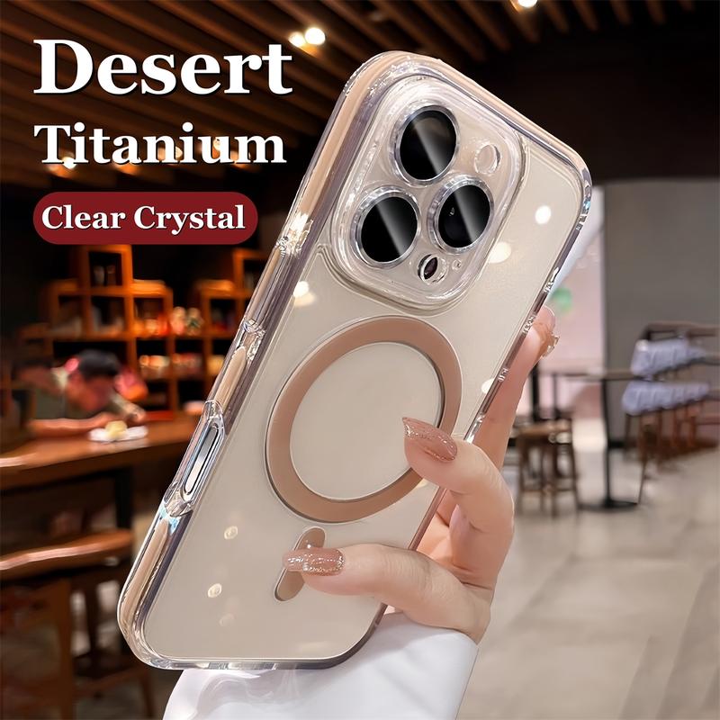 Ốp Điện Thoại Titan Sa Mạc 2 Trong 1 Chống Sốc Thiết Kế Lá Chắn Ốp Trong Suốt Ốp Trong Suốt Tương Thích Với IPhone 13 14 15 16 Pro Max 15 16 Plus 16e