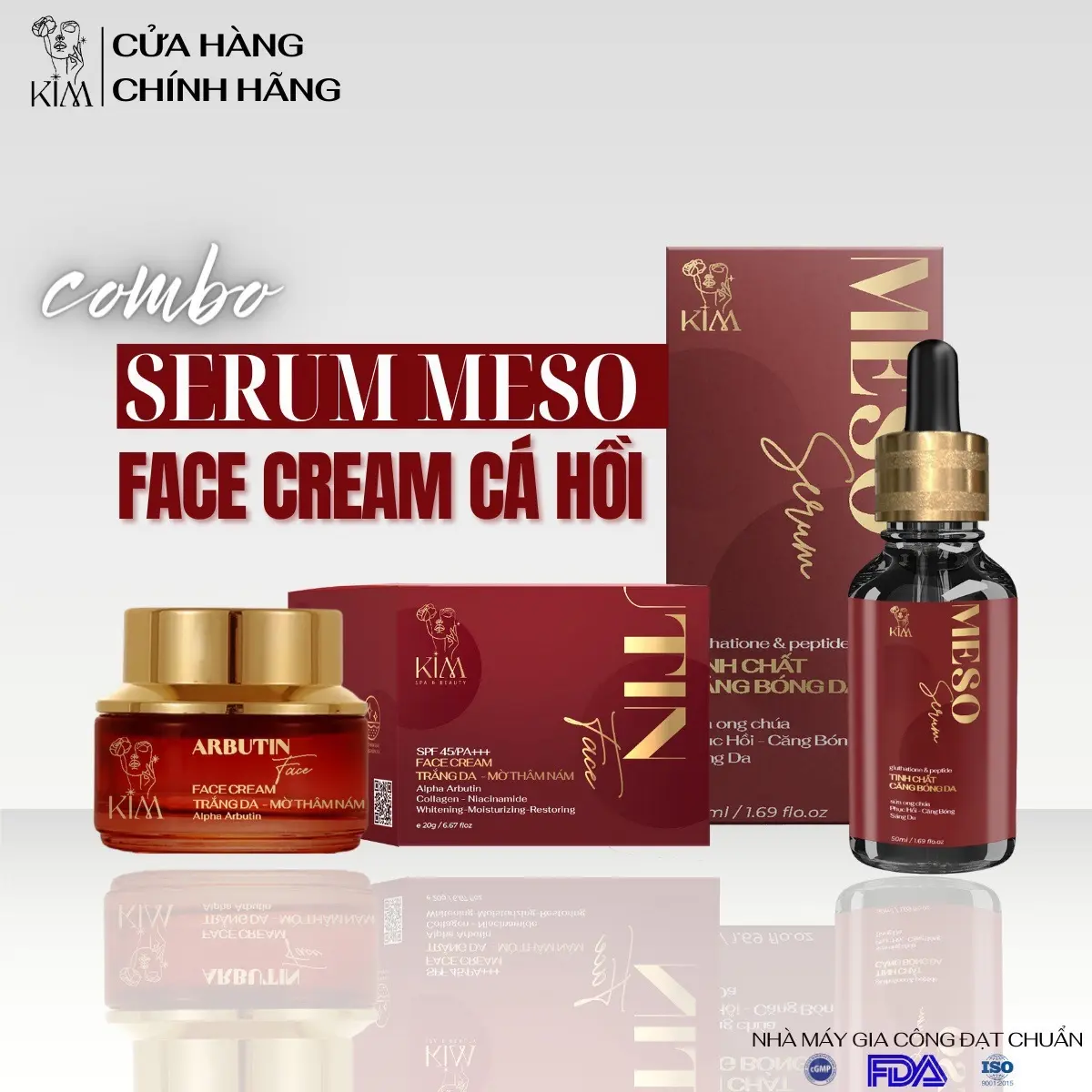 [ MUA 1 TẶNG 1] Kem Face C.á H.ồi dưỡng trắng mờ thâm sạm nám tặng kèm serum meso dạng thoa căng bóng da