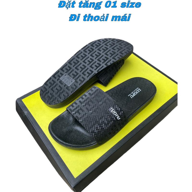 DÉP LÊ LUOFU mềm dẻo(Đặt Tăng 1 số). Đế  chống trơn DéP Đế Bằng Slipper Cao Su Nam Len dép  nam