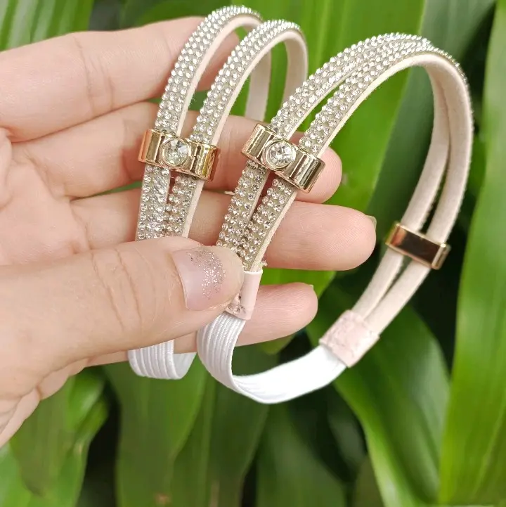 Quai giày chống rộng chống tuột gót chân đính đá sang trọng dây  cố định cao 8
