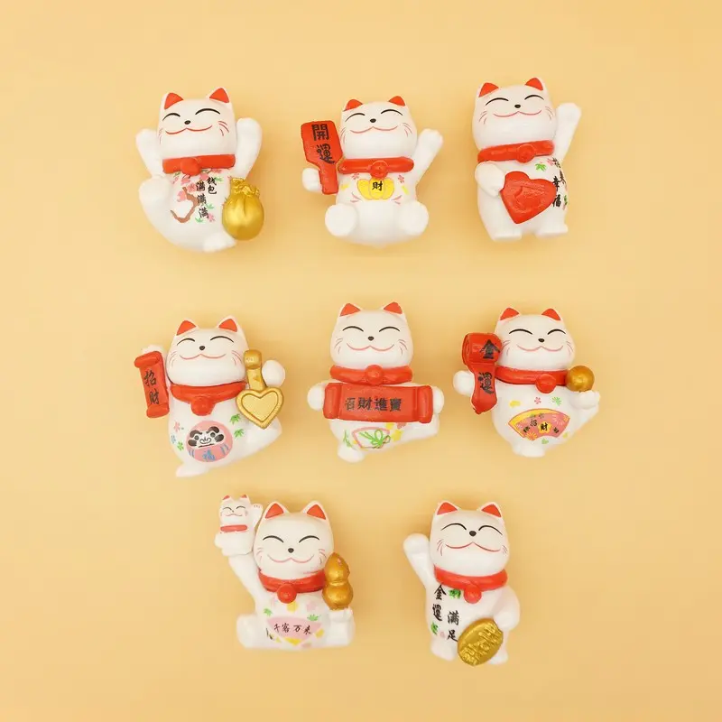 Fridge Magnets 8pcs/set Mini White Lucky Cat Pattern Kid Birthday Gift Refrigerator Decoration Magnet
