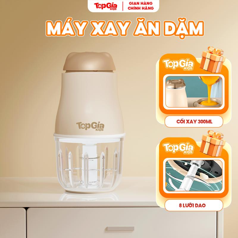 Máy xay mini ăn dặm Topgiakids cho bé 0,3 lít công suất 200W, xay đa năng 8 lưỡi dao. Bảo hành chính hãng 12 tháng. Voi
