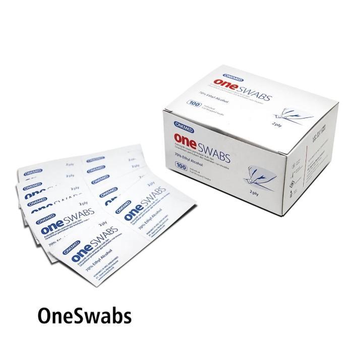 ONEMED - One Swab Kapas Alkohol 2ply OneMed box 100pcs ONEMED - One Swab Kapas Alkohol 2ply OneMed box 100pcs
