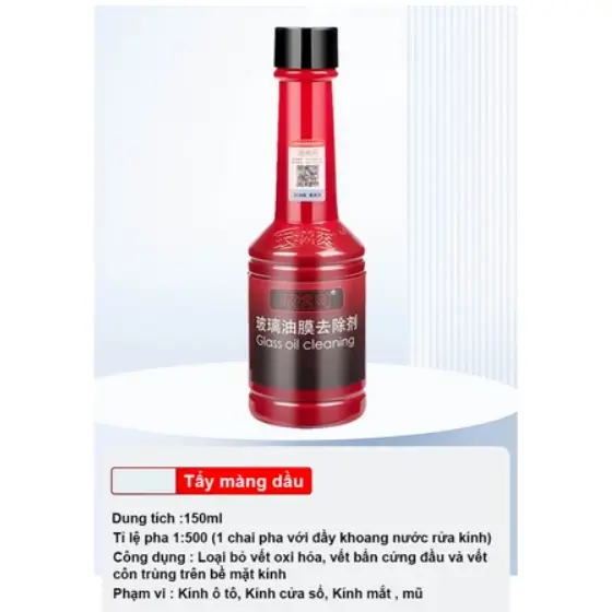 Chai dung dịch tẩy mảng dầu bám kính, giúp vệ sinh và sạch kính cho xe 4