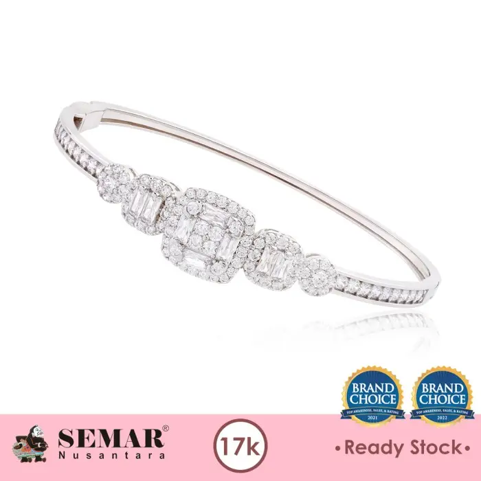 Gelang Emas Lauren Bangle White Gold 17K Semar Nusantara 0