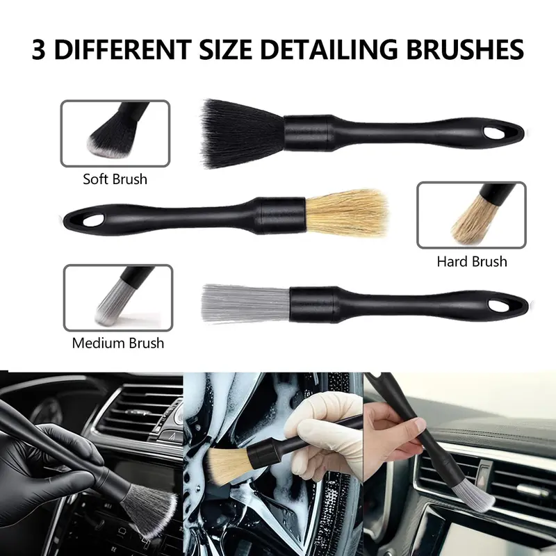 Car Cleaning Tool Set, 15pcs/set Car Detailing Brush Set, Car Wash Brush Set, Car Cleaning Kit, Professional Car Cleaning Tools 7