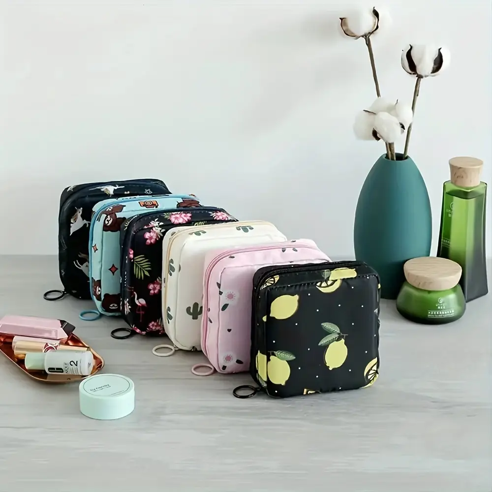 1pc Multi Function Travel Storage Bag, Sanitary Napkin Pouch Large Waterproof Storage Bag, Girls Travel Makeup Pouch, Toiletries Cosmetic Organizer