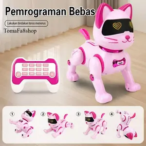 Latih berpikir logis & pemrograman – WND264 Anjing Teknologi Kucing Stunt (Versi Inggris, Pengisian Daya), pemrograman interaktif, gerakan akrobatik, desain modern, cocok anak pelajari dasar pemrograman!